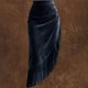 thumbnail image 5 of Falda de Franja para Mujeres de Cintura Alta Bodycon Midi Asimétrica Split Western Style, 5 of 7