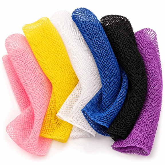 6 Packs African Exfoliating Net Sponge,Premium Nylon Long Bath Sponge & Body Scrubber for Deep Cleansing for Skin Smoother Daily Use(Pink,Yellow,White,Blue,Black,Purple)