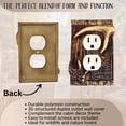 thumbnail image 2 of Double Outlet Decorative Cover Plate with Realistic Wood and Antler Accents - Rustic Duplex Receptacle Electrical Wall Plate for Lodge Cabin - Ideal Gift for Outdoor Nature Lovers, 2 of 8