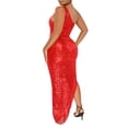 thumbnail image 4 of Bpmpbo Women's Sequin One Shoulder Dress with Fringe Hem, Sleeveless Party Gown, 4 of 5
