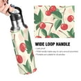 thumbnail image 4 of Cherries and Green Leaves Sports Bottle with Straw Stainless Steel Water Jug Portable Thermal Cup Leak-proof 1000ML, 4 of 9