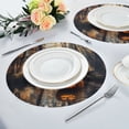 thumbnail image 4 of 15.4" Round Placemat Set of 4 Polyester Fabric Place Mats Non-Slip Dining Kitchen Table Mats for Kitchen Party Decor A Beautiful Autumn Forest, 4 of 5