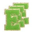 thumbnail image 1 of Parche de letras de chenille Uxcell E tamaño grande 80mm/3.15 pulgadas E parches de purpurina dorada para ropa, paquete de 3 (verde), 1 of 5