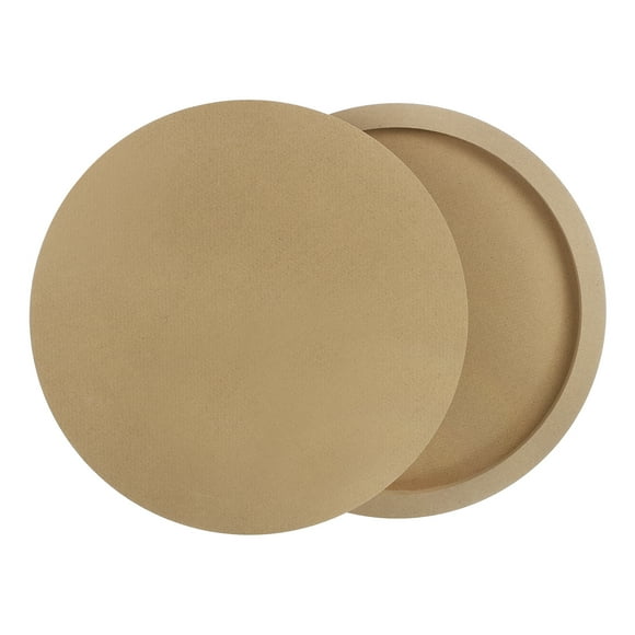 Uxcell 2Pcs Tableros de Lienzo de Madera, Lienzos de Arte de Madera de 14 Pulgadas Redondos para Pintura, Manualidades, Proyectos de DIY, Arte de Vertido