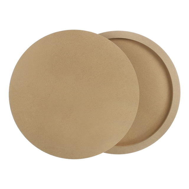Uxcell 2Pcs Tableros de Lienzo de Madera, Lienzos de Arte de Madera de 14 Pulgadas Redondos para Pintura, Manualidades, Proyectos de DIY, Arte de Vertido