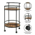 thumbnail image 5 of Designs2Go Charlie Serving Bar Cart in Walnut Wood Finish and Black Metal Frame, 5 of 9
