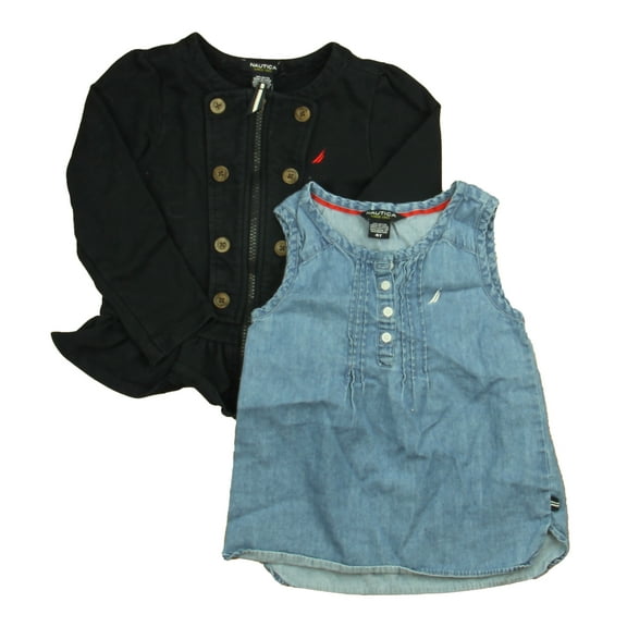 Pre-Owned Nautica Girls Navy | Blue Apparel Sets size: 4T (Good)