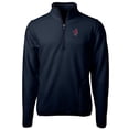 thumbnail image 2 of Men's Cutter & Buck Navy Memphis Redbirds Big & Tall Cascade Eco Sherpa Fleece Quarter-Zip Pullover Jacket, 2 of 3