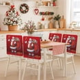 thumbnail image 2 of Red Santa Claus Chair Covers Set of 8 Merry Christmas Vintage Santa Gifts Bell Chair Back Covers Stretch Removable Washable Slipcovers Protector for Dining Room Kitchen Party Decor, 2 of 5