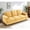 Mustard yellow, variant on High - Density Foam Black Velvet Sofa / Luxurious Seating for Modern Spaces
