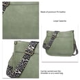thumbnail image 2 of BIMZUC Women PU Leather Shoulder Bag Wide Strap Casual Crossbody Messenger Bag for Travel, Shopping, and Everyday Use, Grass Green, 11x10.6x3.9 Inches, 2 of 4