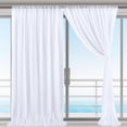 thumbnail image 4 of Paneles de telón de fondo de cortina blanca con bolsillos para barra, cortina de tela de 4,9x7 pies para ventana, Baby Shower, boda, , Yuyangstore Telón de fondo de cortina blanca, 4 of 7