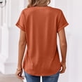 thumbnail image 6 of Short Sleeve Tops for Women Solid Color V Neck Tops 2026 Summer Casual Shirts Work Blouses Business Tunic Top Orange XL, 6 of 7