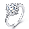 thumbnail image 2 of HeartsAndYou 3ct Round Cut Moissanite Engagement Ring for Women Marquise Halo In 18k White Gold over Silver, 2 of 7