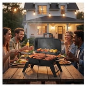 Portable Foldable Charcoal BBQ Grill with Adjustable Height, 330 Sq In Cooking Area