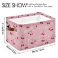 thumbnail image 4 of Yayeee Canvas Storage Basket with Handles for Shelves Fabric Bins Closet Organizer, Pink Cute Cherry Pattern, 4 of 8