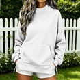 thumbnail image 4 of Weikingp Mockneck Sweatshirt Fashion Clothing Winter Clothes Fall Sweatshirts for Women Plain Mock Neck Sweatshirt Plus Size Mock Neck Sweatshirt Blank Mock Neck Sweatshirt Oversized Hoodie White L, 4 of 4