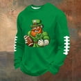 thumbnail image 1 of Ceisia Men's St. Patrick's Day Vintage Four-Leaf Clover Crewneck | Waffle Knit Relaxed Long-Sleeve Casual Top Gift, 1 of 3