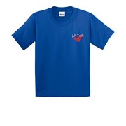 NCAA Louisiana Tech Bulldogs Youth Patterned Heart Short Sleeve Cotton T-Shirt, Medium,Royal