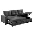 thumbnail image 6 of Tufted Sectional Chaise Sofa Sleeper with Storage in Dark Grey, 6 of 14