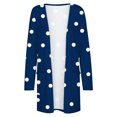 thumbnail image 5 of IROINNID Cardigan for Women Open Front Deals Lightweight Outerwear Long Sleeve Dot Printed Cardigan Casual Coat with Pocket,Dark Blue, 5 of 5