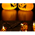 thumbnail image 2 of LED Pumpkin Blowing Pumpkin Lamp String, Halloween Easter Decoration, Haunted House Decoration Lantern ([USB Model Always On] 3 Meters 20 Lights, Hollow Flat Pumpkin), 2 of 4