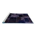 thumbnail image 2 of Ahgly Company Machine Washable Indoor Rectangle Patchwork Blue Transitional Area Rugs, 8' x 12', 2 of 4