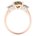 thumbnail image 4 of 2.5 ct Princess Cut Simulated Champagne Diamond 3 Stone 18K Rose Gold Womens Engagement Ring, 4 of 5