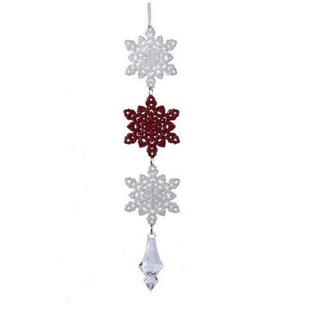 White Glittered Snowflake - Kurt S. Adler 8.5