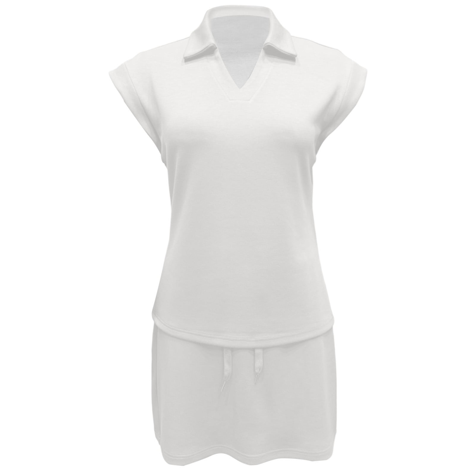 Tennis Dress Golf Dresses for Women with Shorts Summer V Neck Lapel Cap Sleeve Workout Dress Athletic Dresses