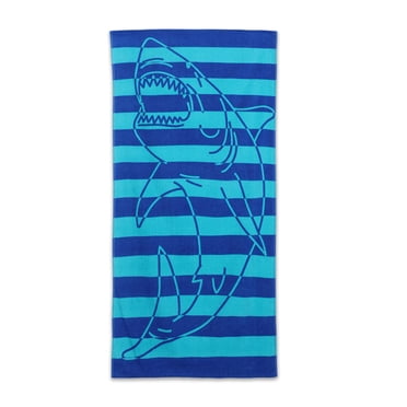 Mainstays Kids Cotton Blend Beach Towel, 30 x 60 inches, Shark