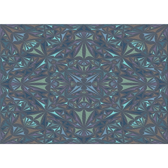 Ahgly Company Indoor Rectangle Patterned Steel Blue Area Rugs, 4' x 6'