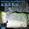 thumbnail image 2 of Linternas recargables 100000 lúmenes altos, linterna LED resistente al agua para emergencias, linterna de alta potencia con 5 modos (paquete de 2), 2 of 5