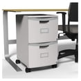 thumbnail image 2 of Plastic File Cabinet 2 Drawer - Locking Office Storage Cabinet with Wheels, Gray - Home & Office Document Organizer, 2 of 9