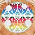 thumbnail image 2 of Floral Bohemian Tablecloth Round Elasticized, Stretch Fit Cover for 38-42 Inch Tables, Decorative Accent for Patio Garden Party, 2 of 7