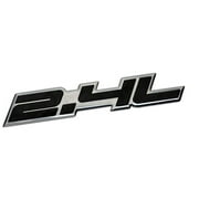 2.4L Liter Embossed BLACK on Highly Polished Silver Real Aluminum Auto Emblem Badge Nameplate for Saturn Buick Regal Chevrolet Malibu Equinox Dodge Dart Caliber Jeep Sport Wrangler Cherokee SUV