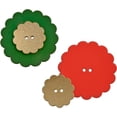 thumbnail image 3 of Mibo 5 Pcs Résine de Nylon - Forme Marguerite - Bouton Festif des Fêtes - 64L(40mm) - 2 Trous - Vert Forêt, 3 of 4