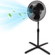 thumbnail image 1 of Aigostar Ventilador de Pedestal 16", Silencioso, 3 Aspas, 3 Velocidades, Oscilación de 90°, Altura Ajustable, Cabezal Inclinable, Color Negro, Ideal para Dormitorio, Sala y Oficina, 1 of 7