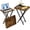 Rustic Brown, variant on Folding TV Tray Tables, Set of 2 Side Table for Small Place, Snack Eating Tables at Couch, Folding Tables with Removable Serving Tray, Rustic Brown