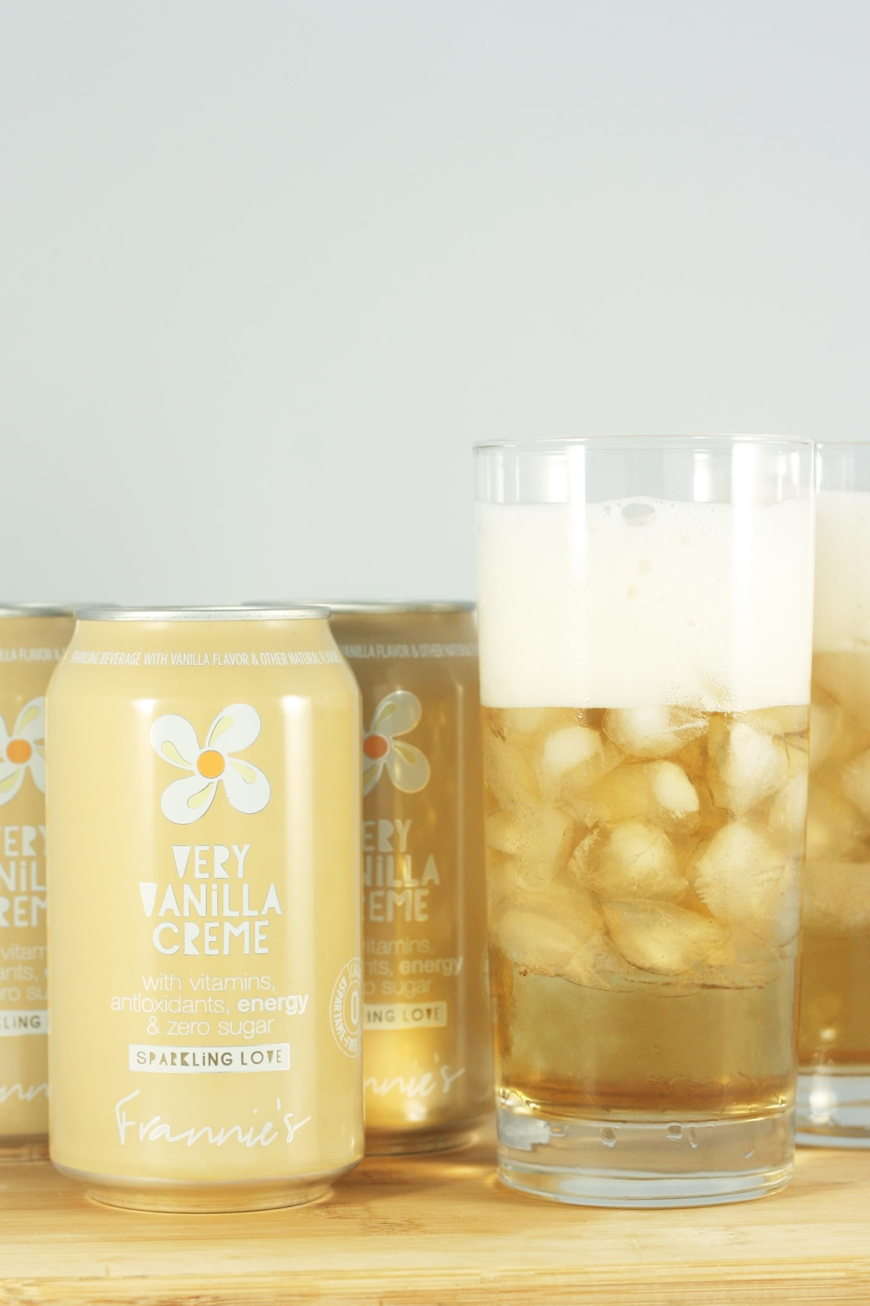 KauffmanTreats Frannie Sparkling Beverage- Zero Calories & Sugar, Aspertame Free: 24-Ct Case 12 Oz. Cans Very Vanilla Creme