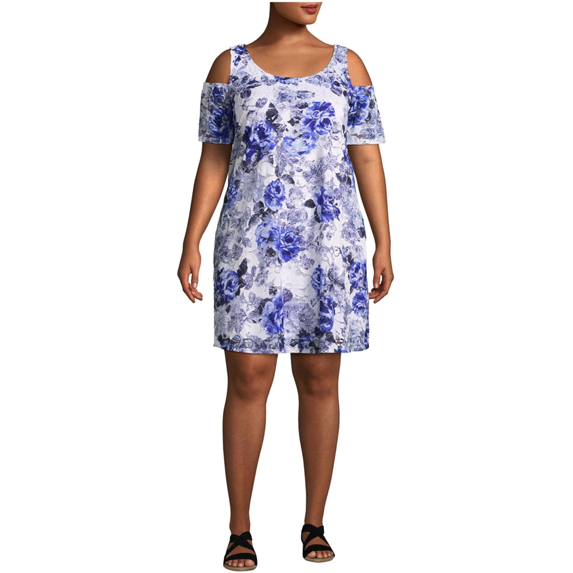 Robbie Bee Womens Cold Shoulder Floral 