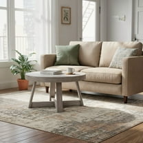 Classic Round Coffee Table (30in x 30in / 760mm x 760mm), Seashell Wirebrush