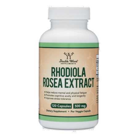 Rhodiola Rosea Extract 500mg, 120 Count (Made and Tested in The USA, 3% Salidrosides, 1%