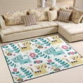 thumbnail image 2 of SKYSONIC 80x58 inches Lightweight Soft Area Rug Mat Indoor Floor Rugs Home Decoration for Kids Room Living Room Cue Cat Bee Flowers Pattern, 2 of 6