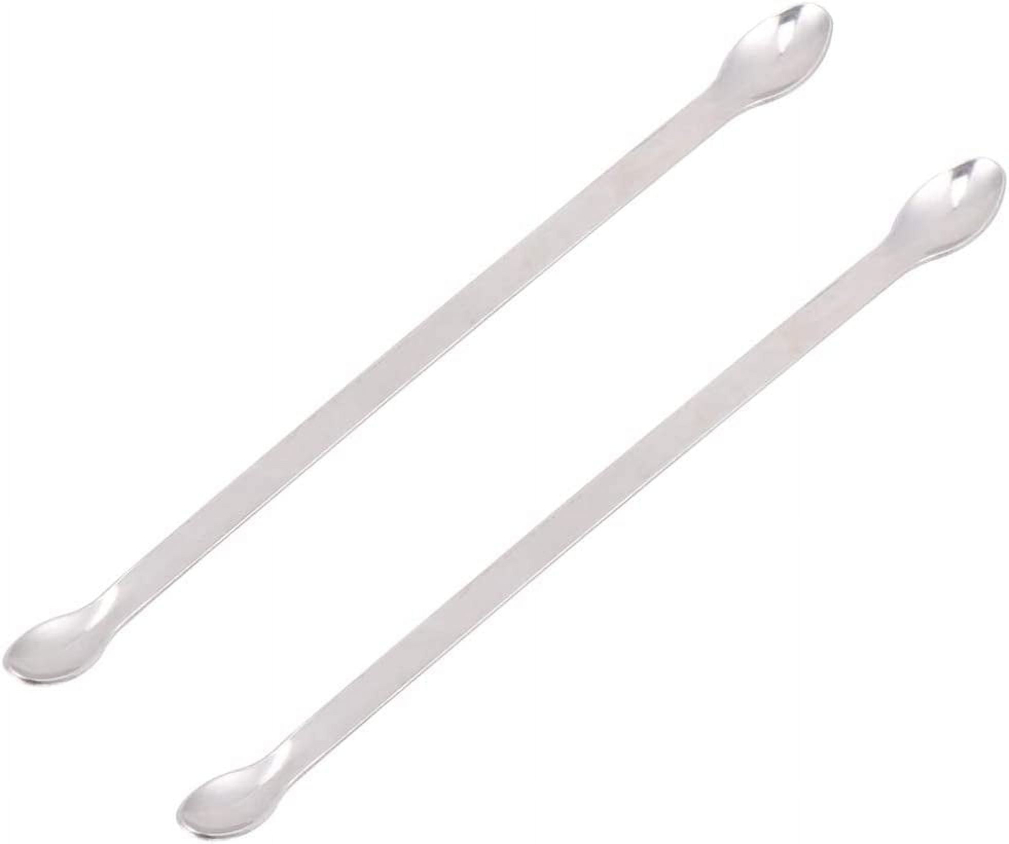 2pcs Stainless Steel Medicine Spoon Lab Spoon 20 cm Double Headed Mini Spoon Home Pharmacy Silver