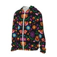thumbnail image 3 of Goofa Colorful Floral2 Printed Women's UPF 50+ Sun Protection Hoodie Jacket Lightweight Long Sleeve Sun Shirt for Women with Pocket Hiking Outdoor-, 3 of 9