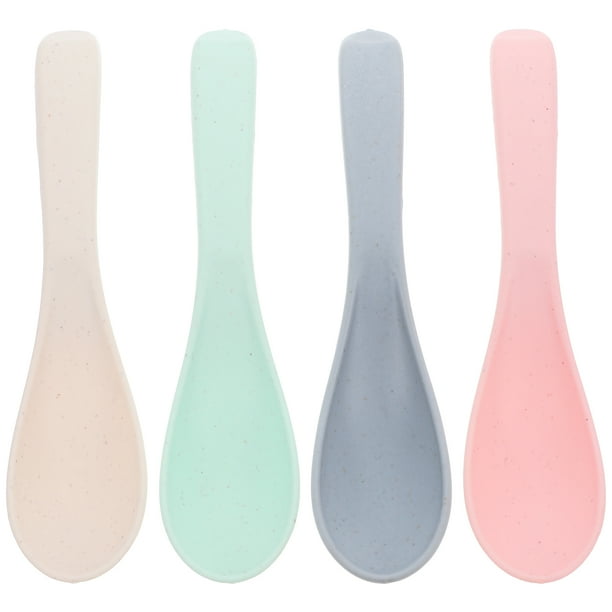 4 cucharas ligeras de paja de trigo irrompibles, cucharas de cena reutilizables, cucharas de sopa asiáticas para niños y adultos, aptas para microondas y lavavajillas