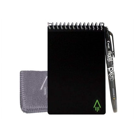 Rocketbook Mini Spiral Writing Pad, Dot Grid 3.5"x5.51", 24 Sheets/48 Pages, Black