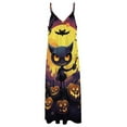 thumbnail image 4 of Halloween Scary Night Full Moon Sleeveless Dress for Women Clothing Female Women's Summer Skirt, 4 of 7