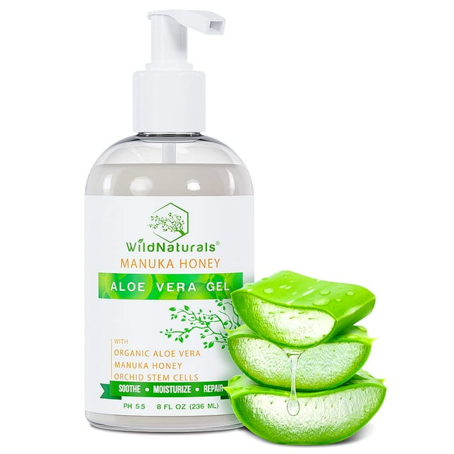 Gel de aloe vera Wild Naturals 100% puro con miel de manuka, 250 ml